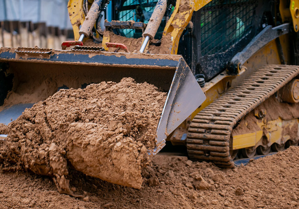 AdobeStock_1196469571 construction project leveling the ground and excavating